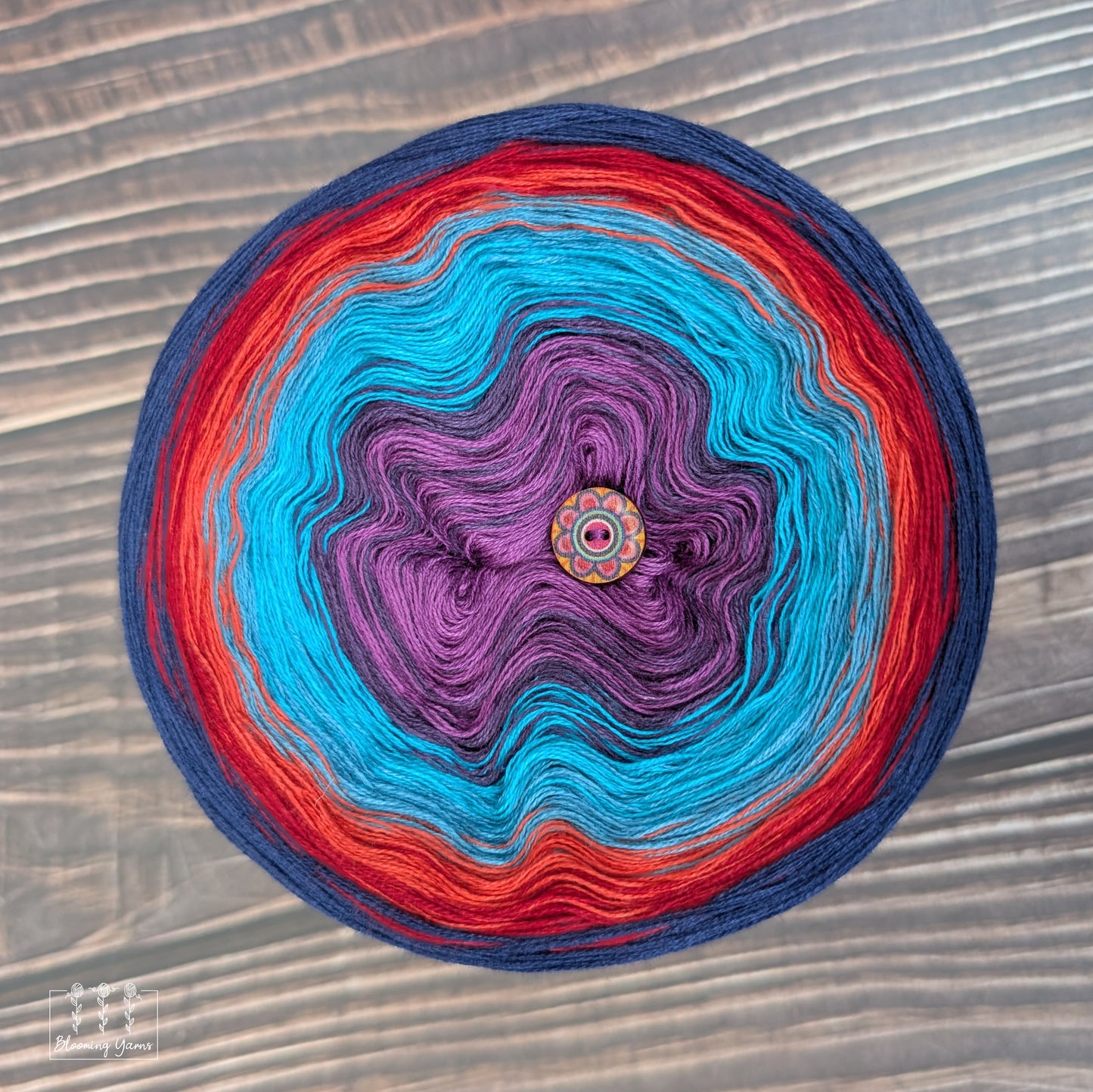 "Royal Ember" gradient ombre yarn cake