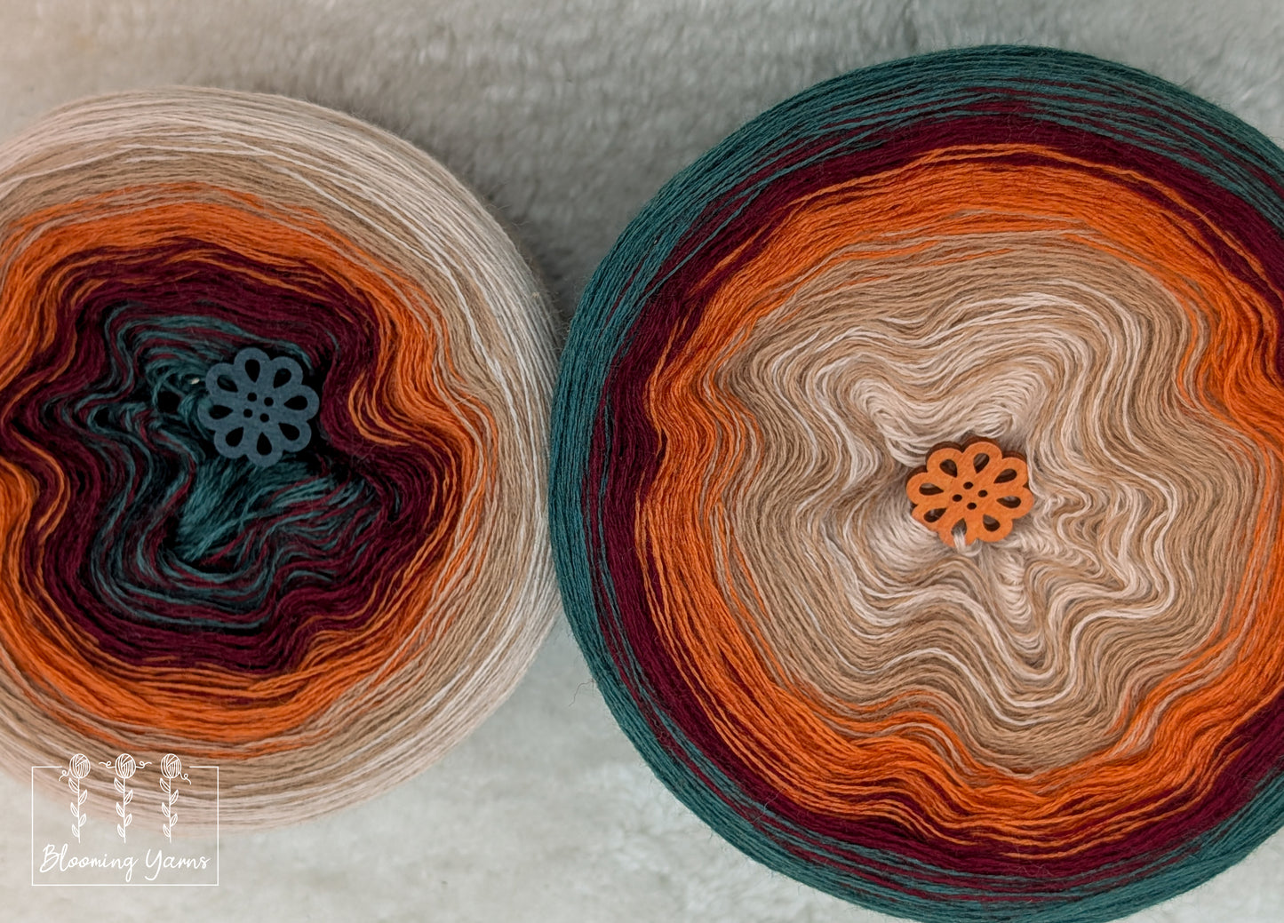 Gradient ombre yarn cake colour combination MA033 "Bohemian Harvest"