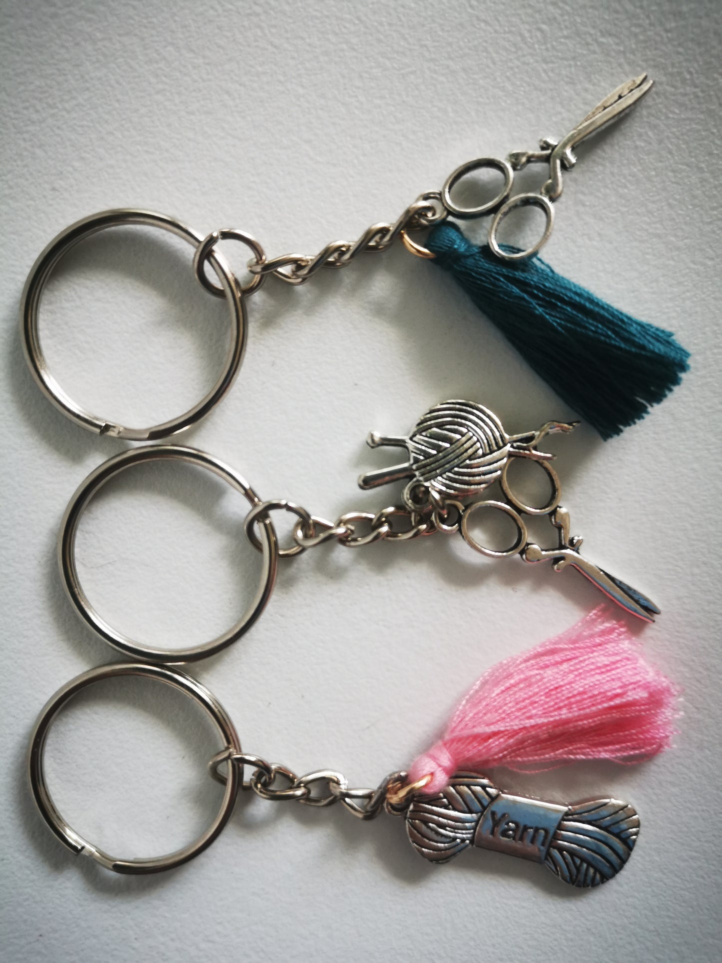 Yarn craft themed keyring