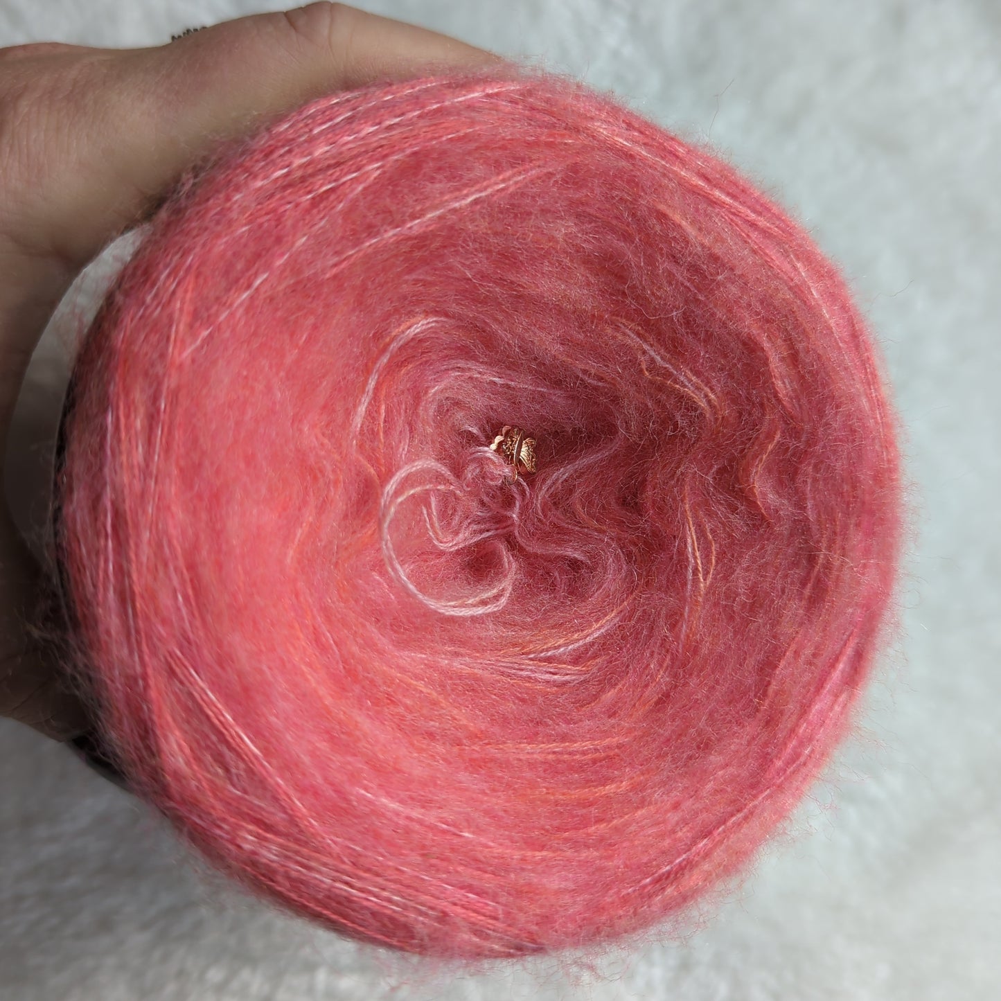 FC009 cotton/acrylic ombre yarn cake, 200g, about 750m, 2ply+ mohair mix thread