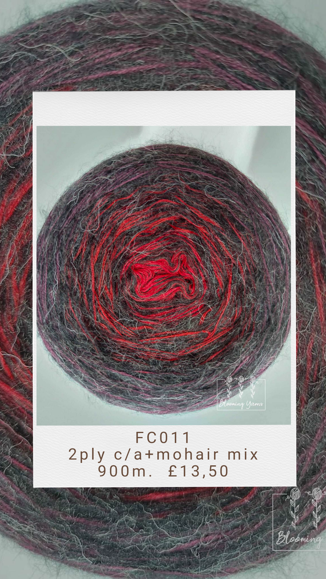 Fluffy cake FC011 , 240g, 2ply+ mohair mix , 900m