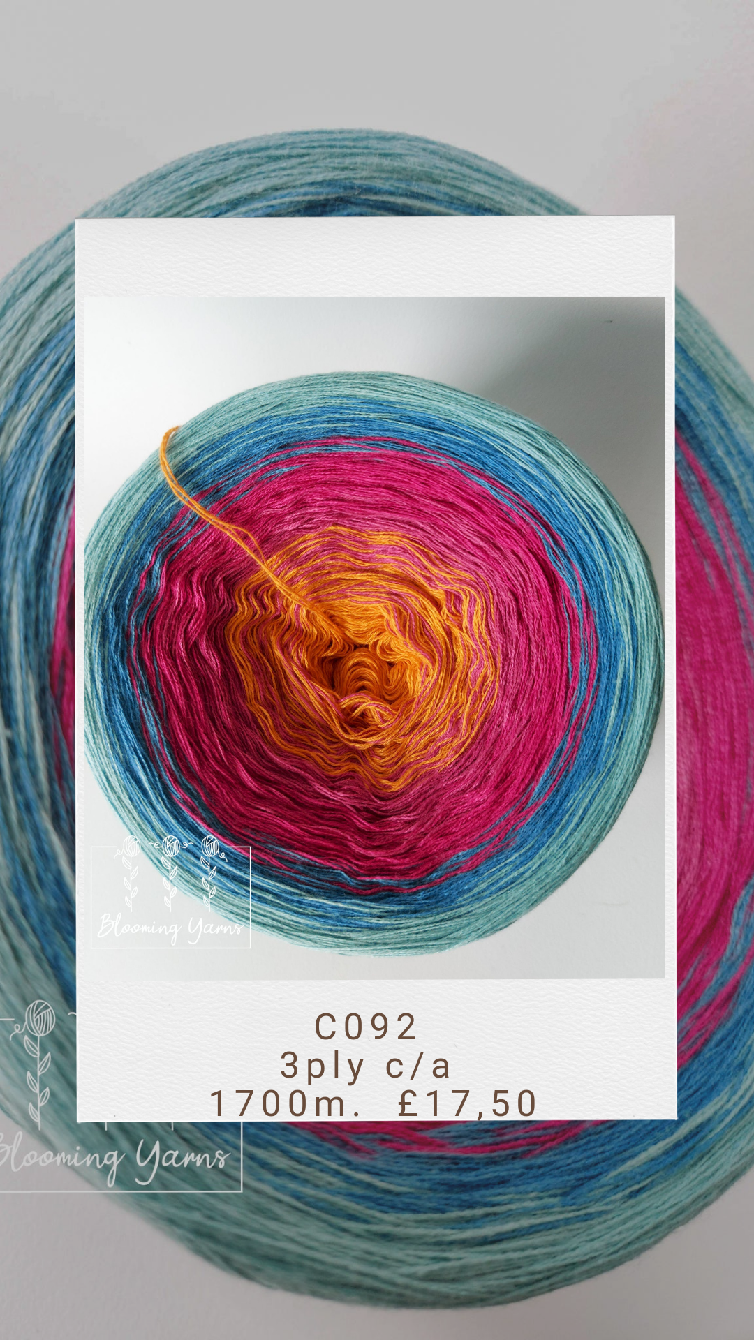 Gradient cake C092 cotton/acrylic 3PLY, 340g, 1700m