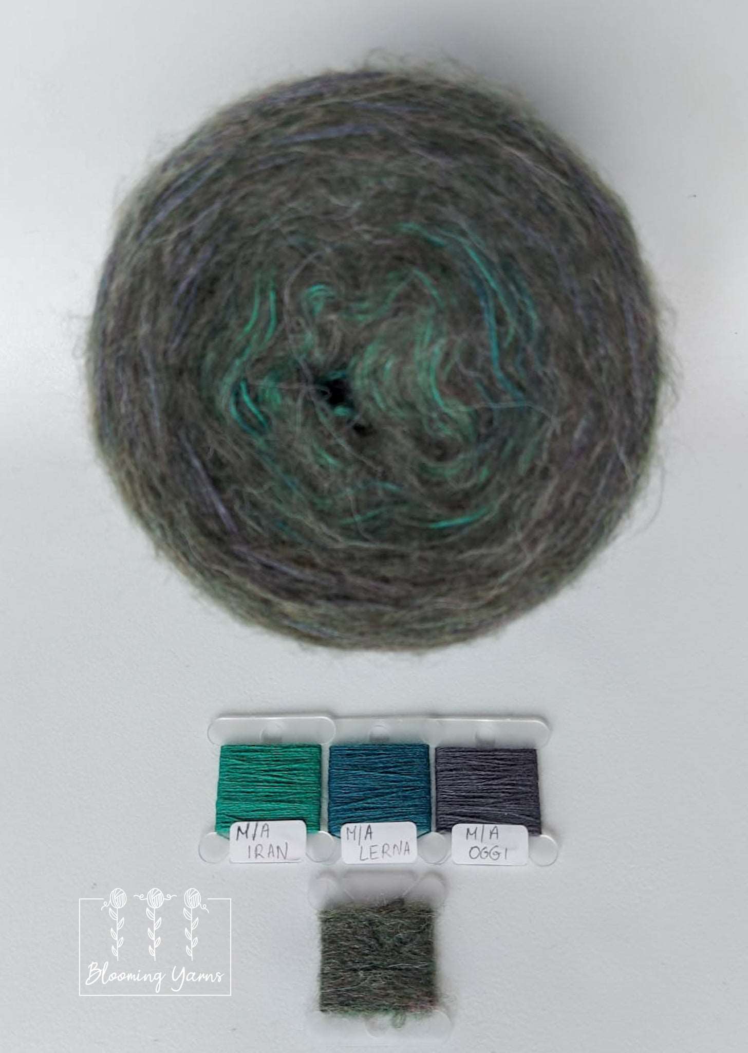 Fluffy cake FM013 , 170g, 2ply+ mohair mix , 650m