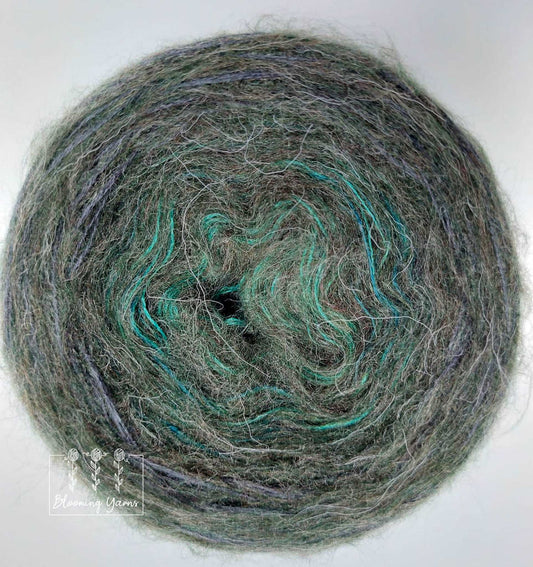 Fluffy cake FM013 , 170g, 2ply+ mohair mix , 650m