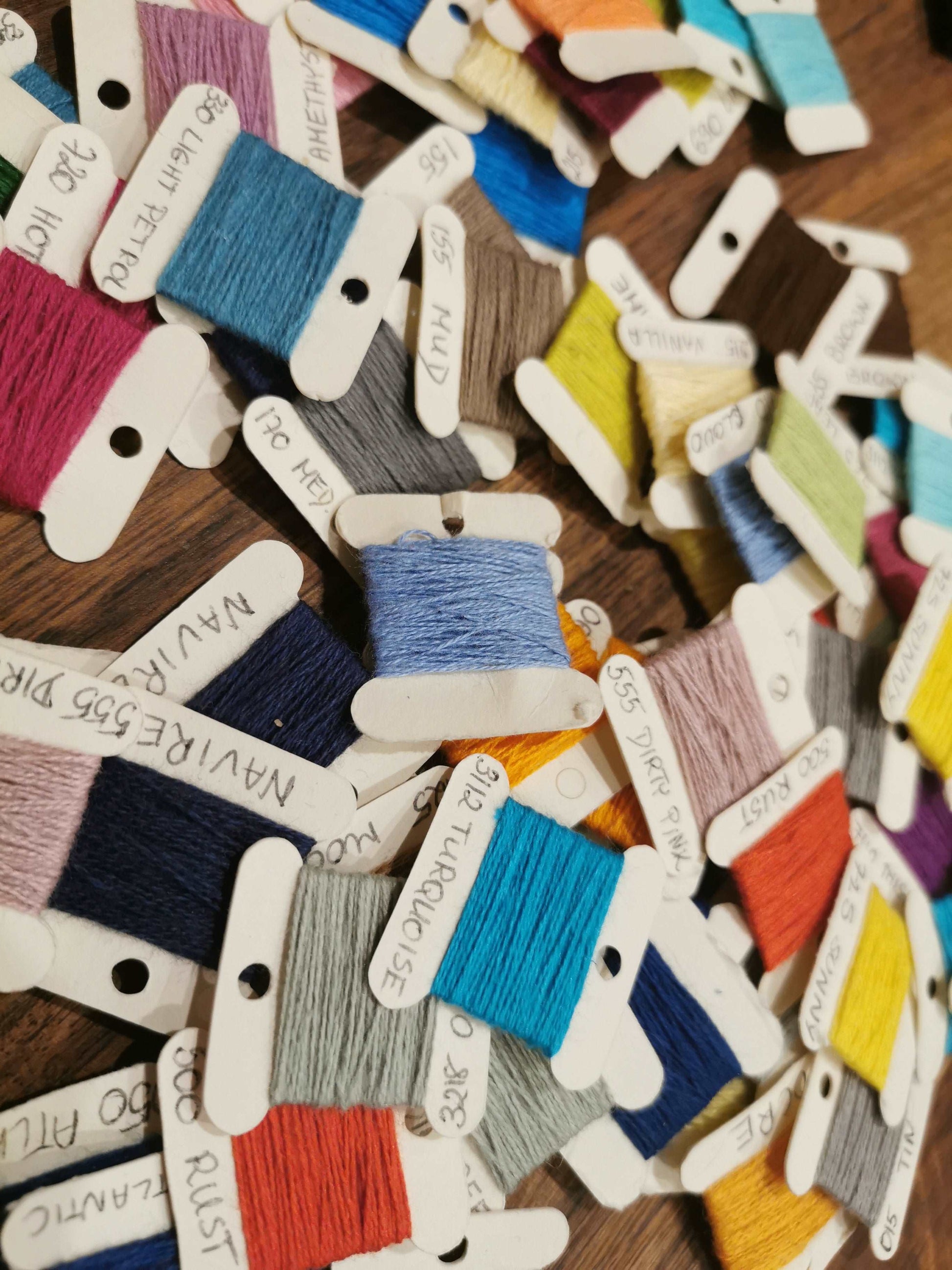 Cotton/acrylic thread samples/ swatches – Blooming Yarns by KW