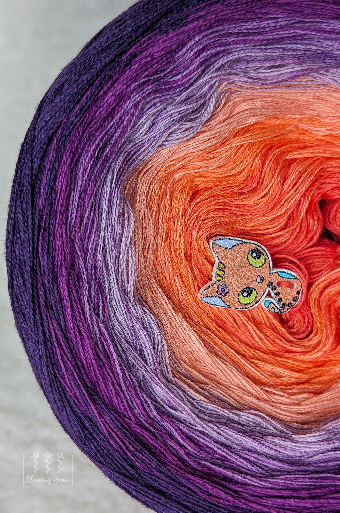 "Coral reef" gradient ombre yarn cake created by Ancy-Fancy