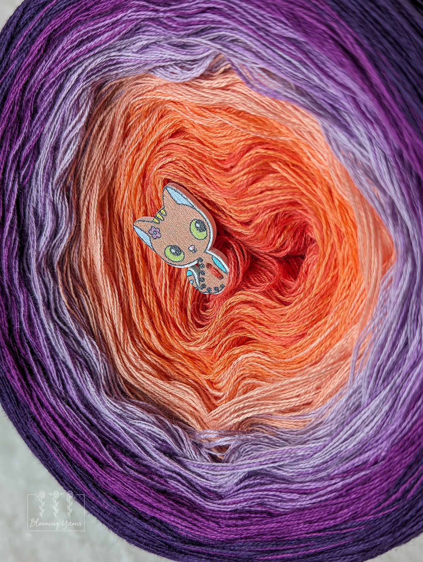 "Coral reef" gradient ombre yarn cake created by Ancy-Fancy