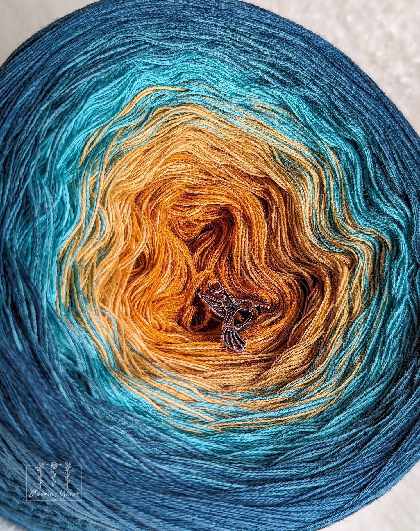 "Kingfisher" gradient ombre yarn cake created by Ancy-Fancy