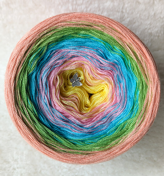 "My little pony" gradient ombre yarn cake created by Ancy-Fancy