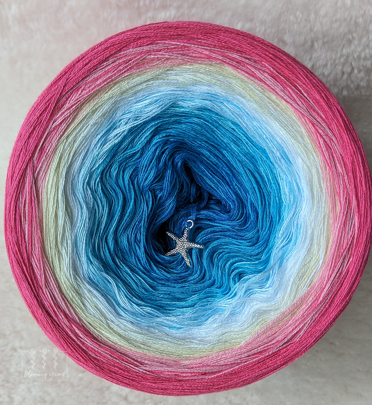 "Greek view" gradient ombre yarn cake created by Ancy-Fancy
