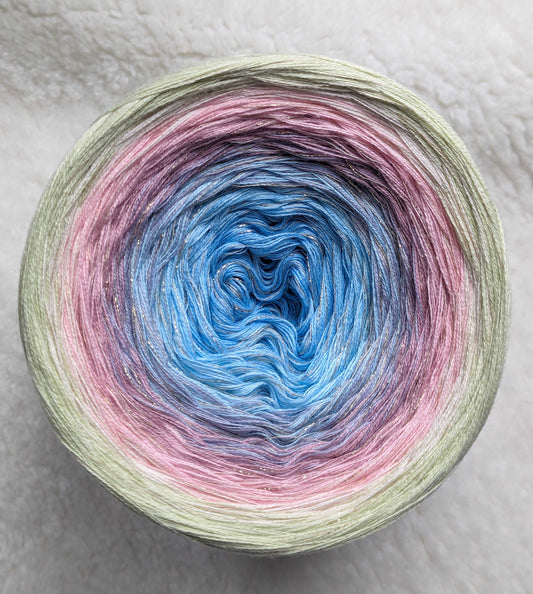 "Cherry blossom" gradient ombre yarn cake