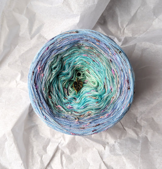 C316 cotton/acrylic ombre yarn cake, 270g, about 950m, 3ply+add., normal style