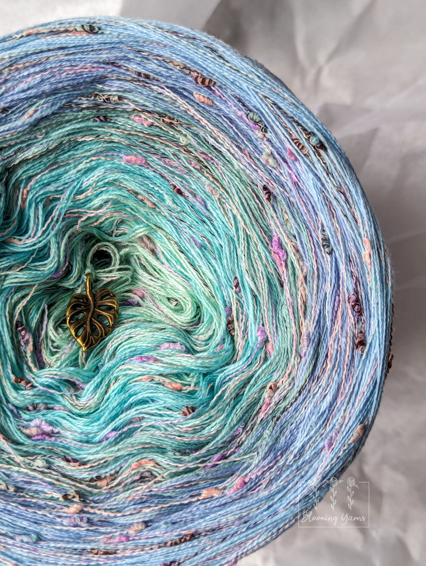 C316 cotton/acrylic ombre yarn cake, 270g, about 950m, 3ply+add., normal style