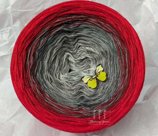 C318 cotton/acrylic ombre yarn cake, 300g, about 1500m, 3ply, mandala style