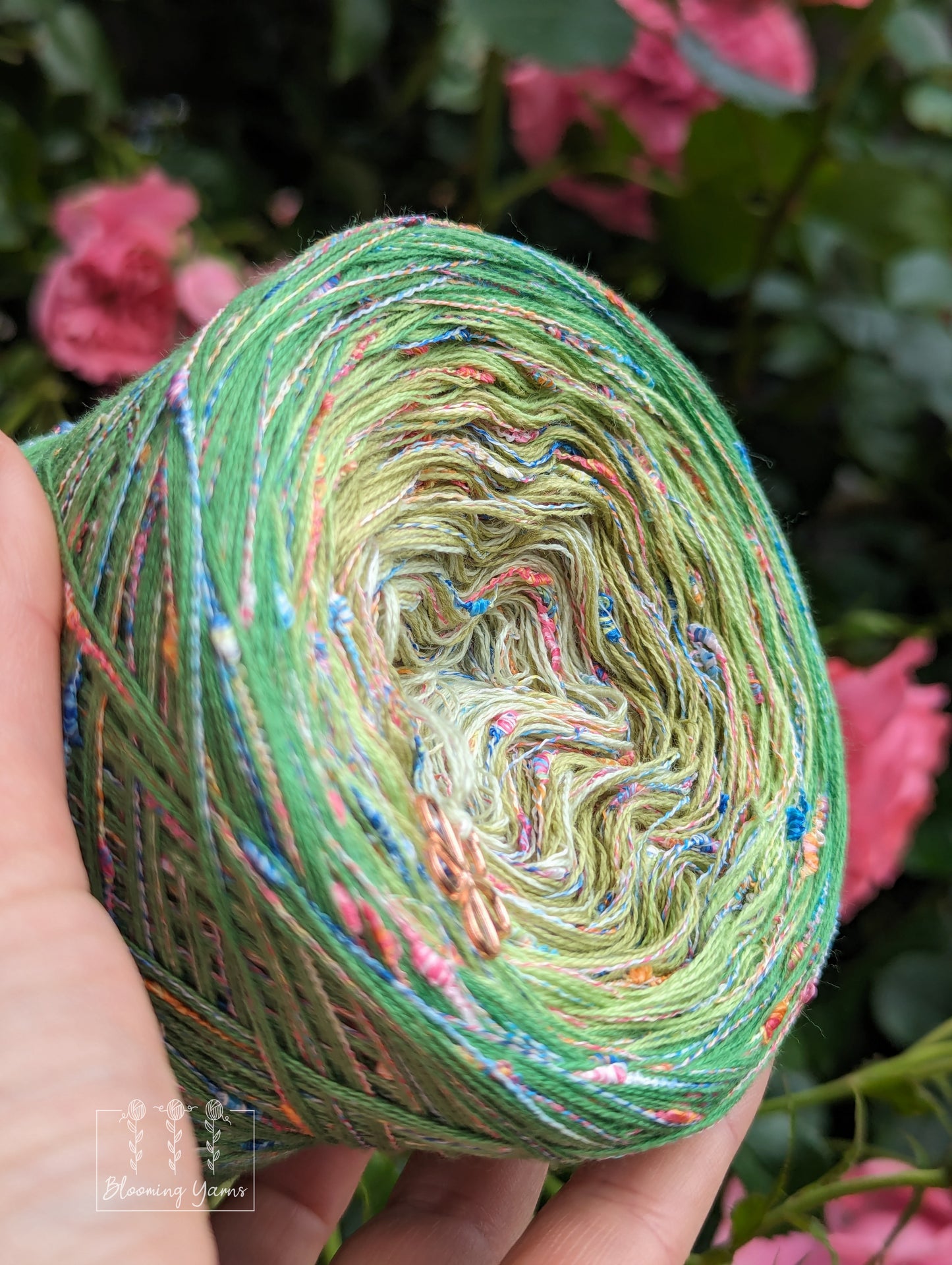 "Spring meadow" cotton/acrylic ombre yarn cake