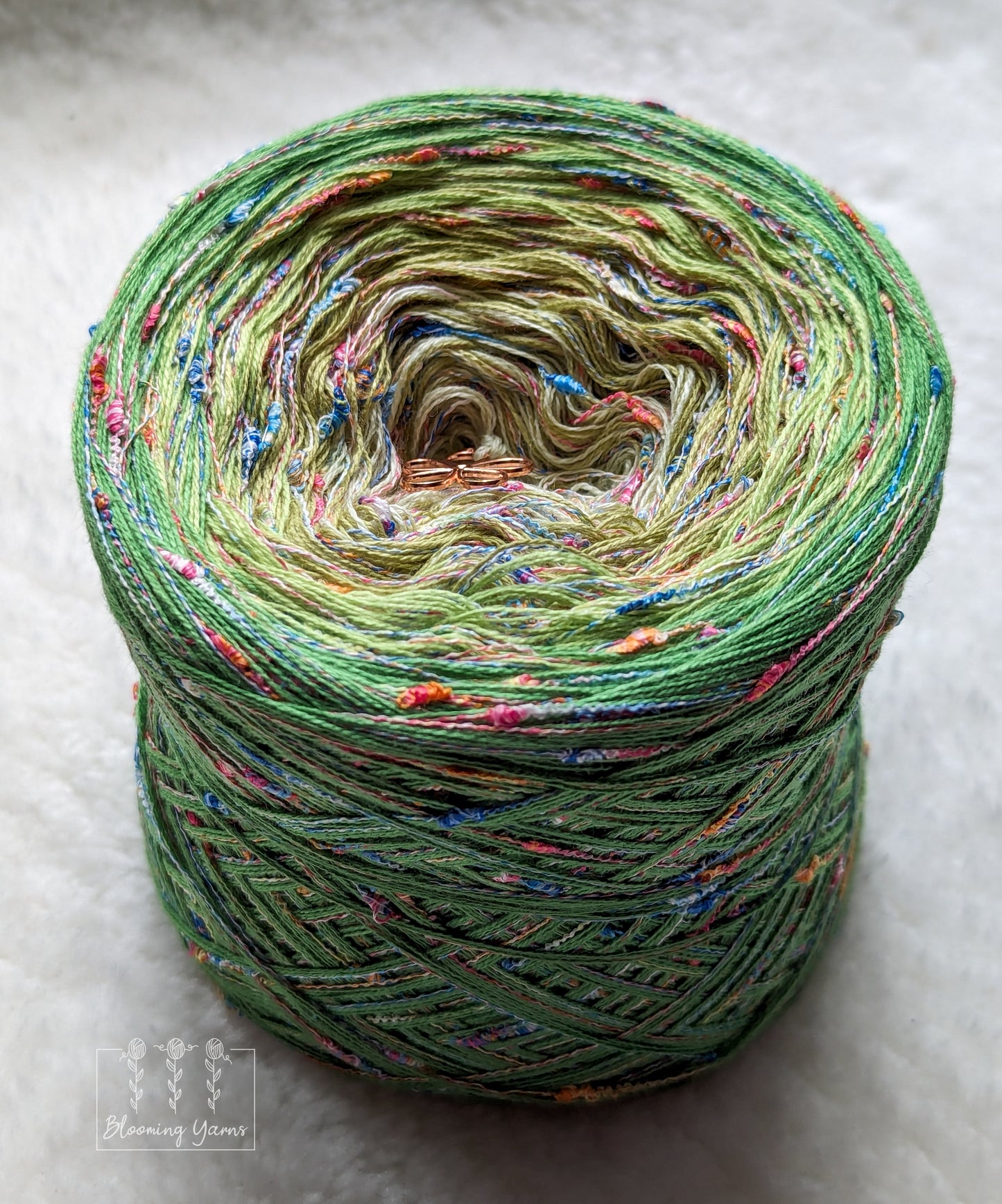 "Spring meadow" cotton/acrylic ombre yarn cake