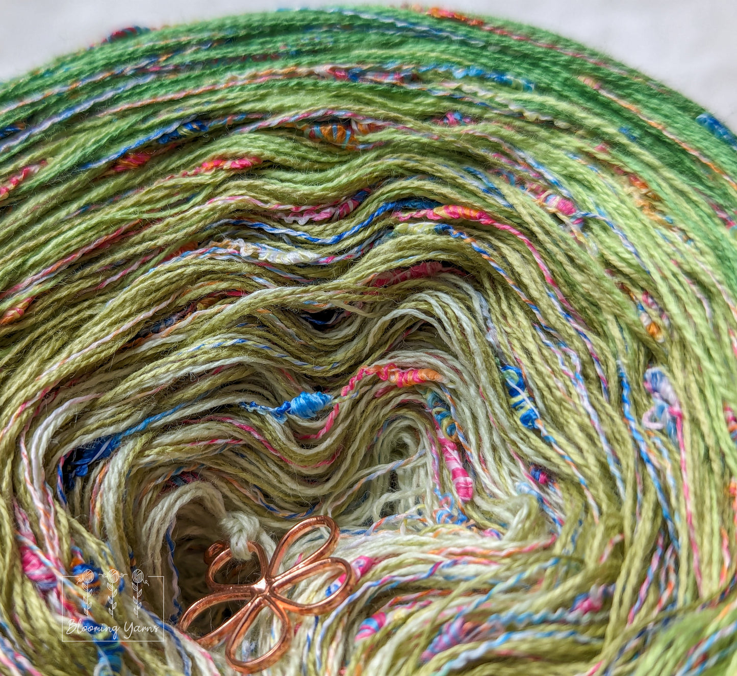 "Spring meadow" cotton/acrylic ombre yarn cake