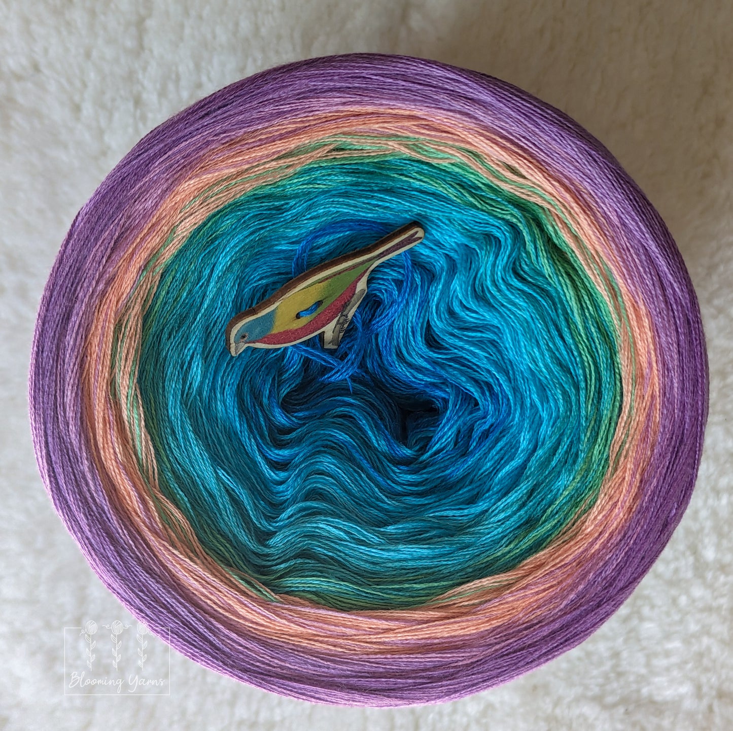 "South African Roller" gradient ombre yarn cake