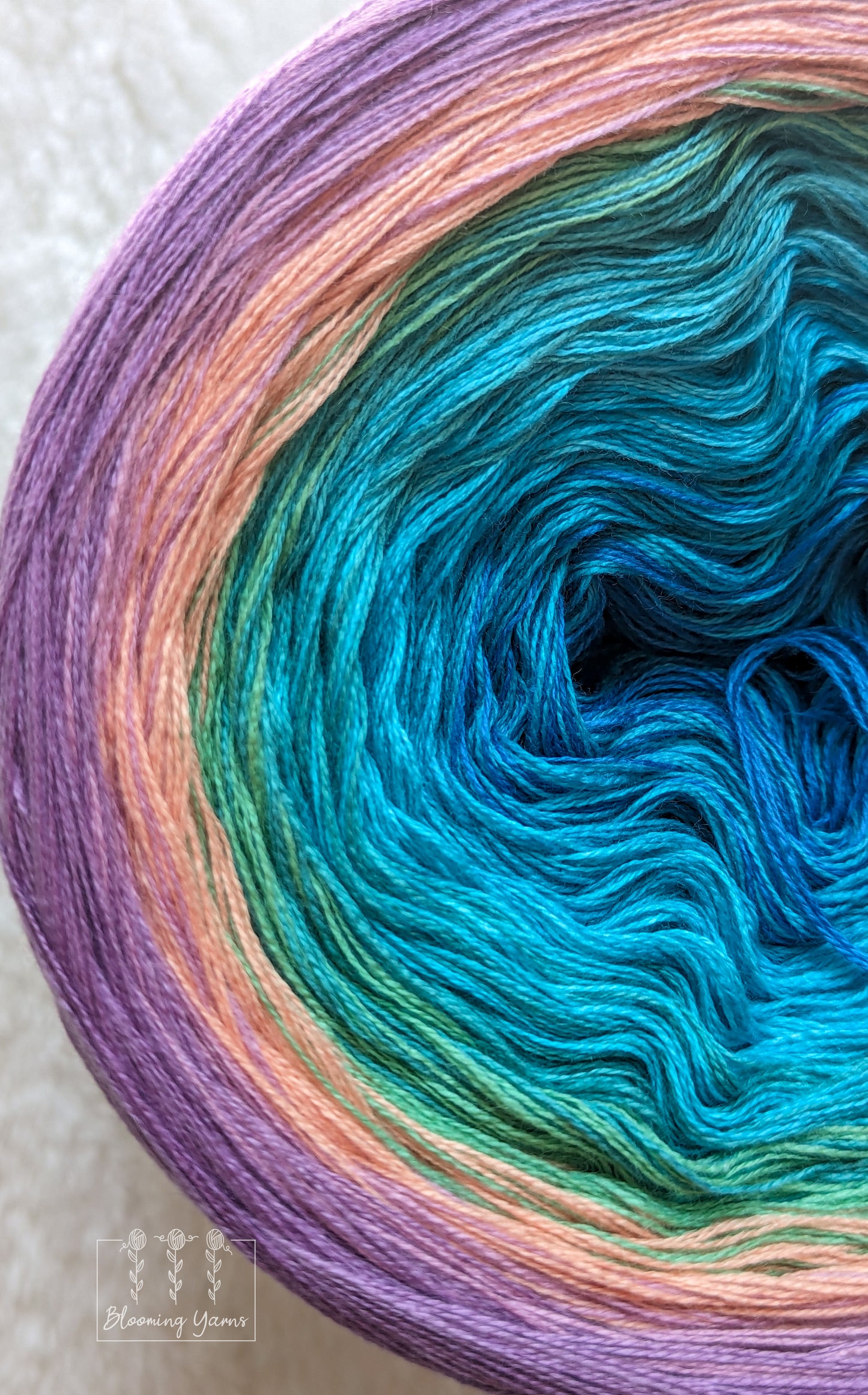 "South African Roller" gradient ombre yarn cake