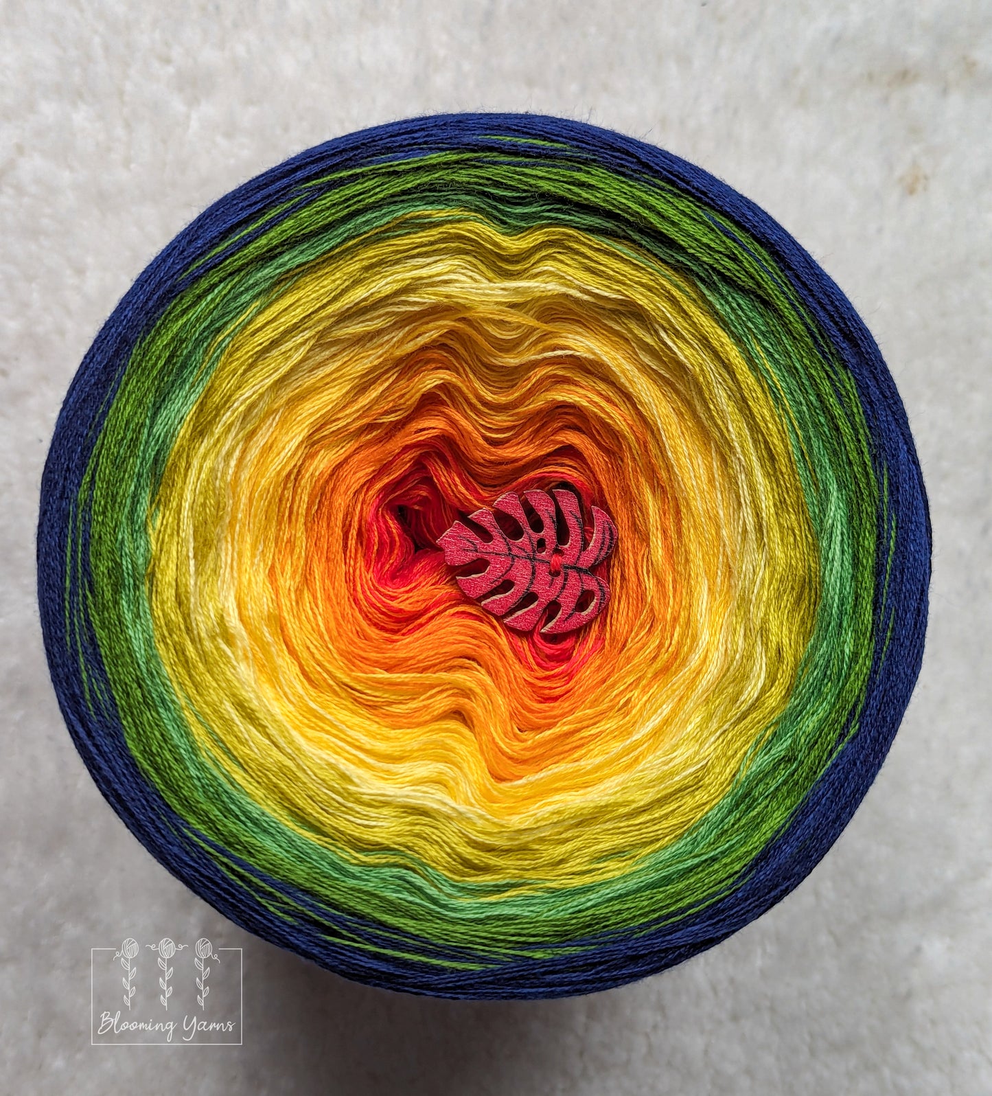 "Aratinga" gradient ombre yarn cake