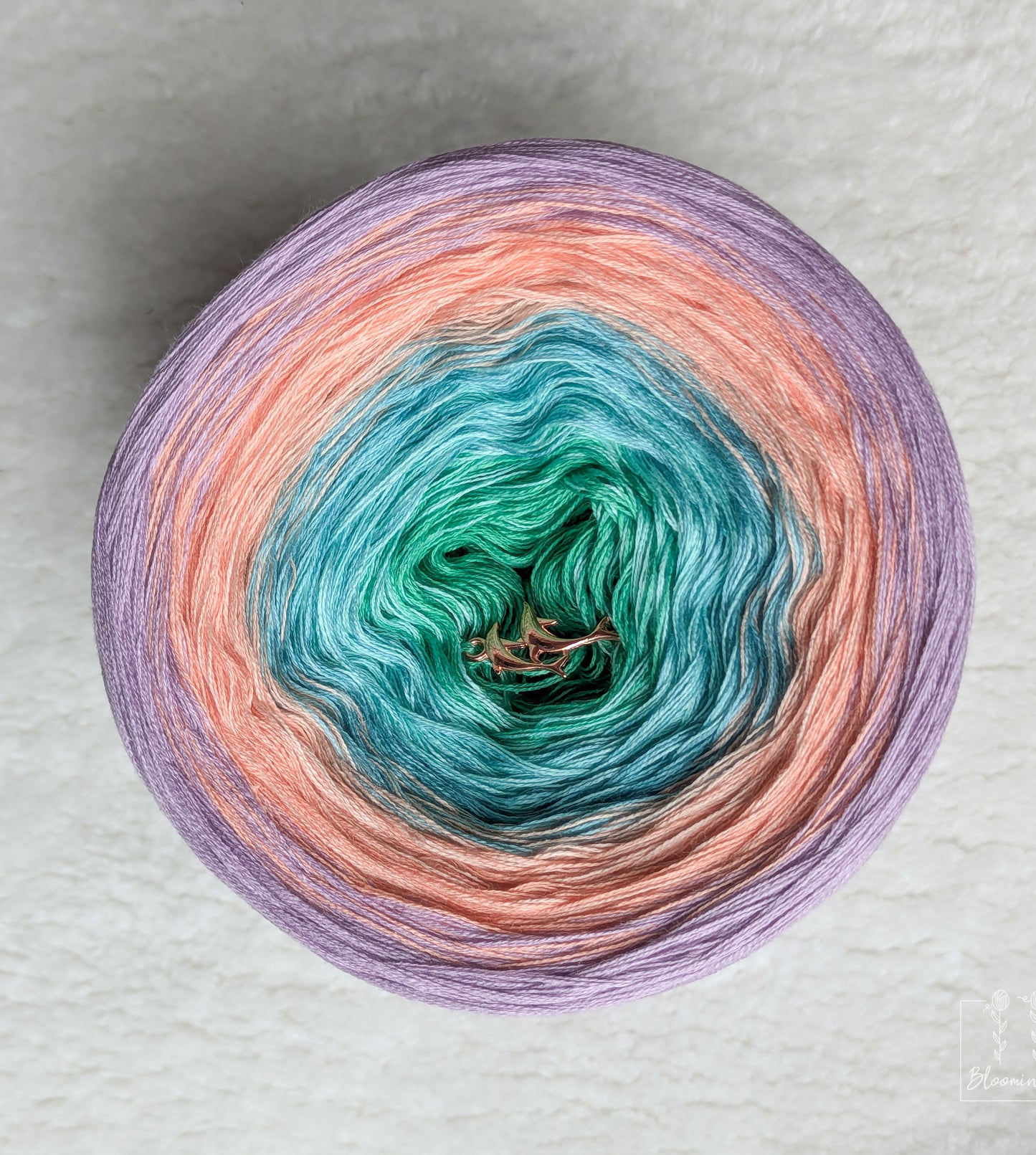 "Indian Roller" gradient ombre yarn cake