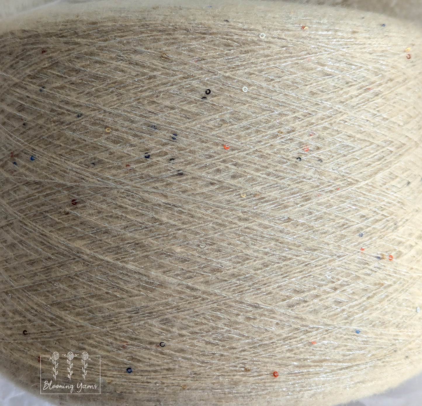 mohair mix thread with lurex and sequins