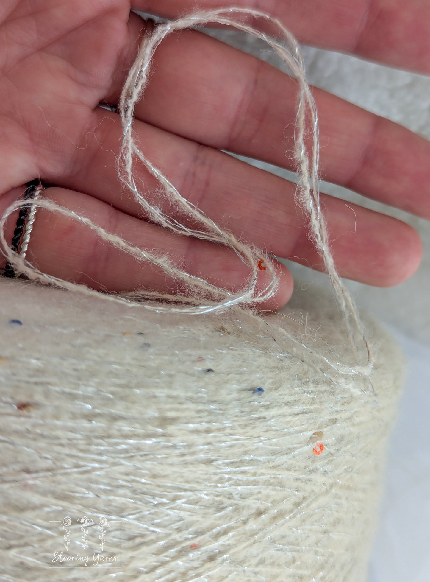 mohair mix thread with lurex and sequins