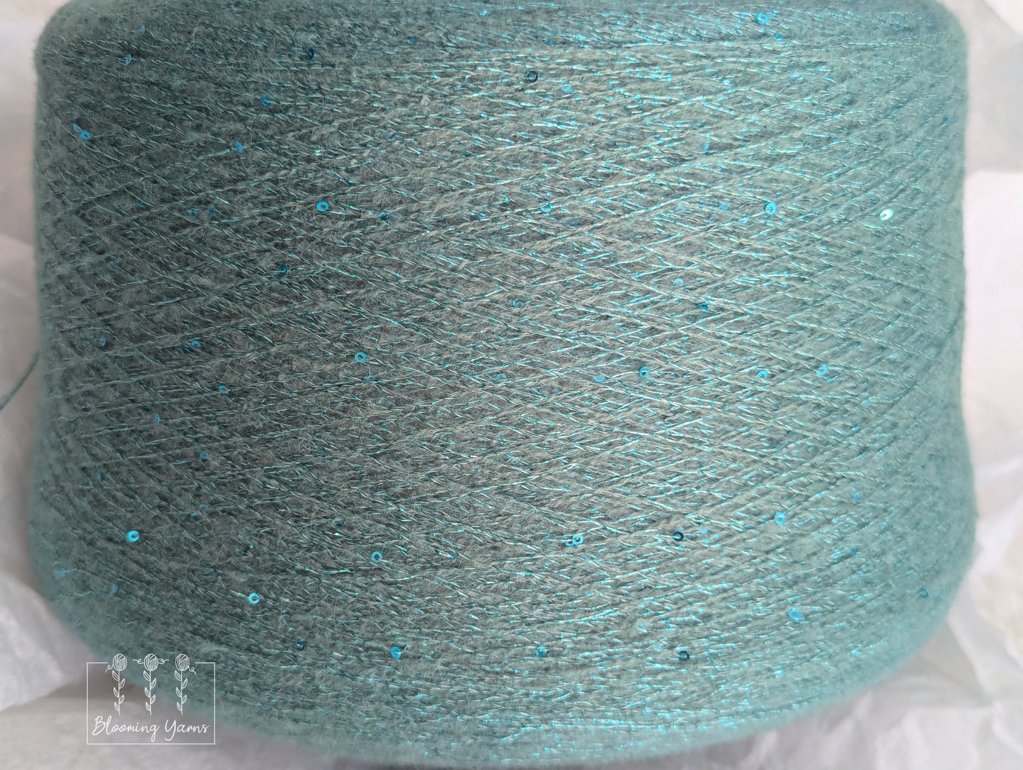 mohair mix thread with lurex and sequins