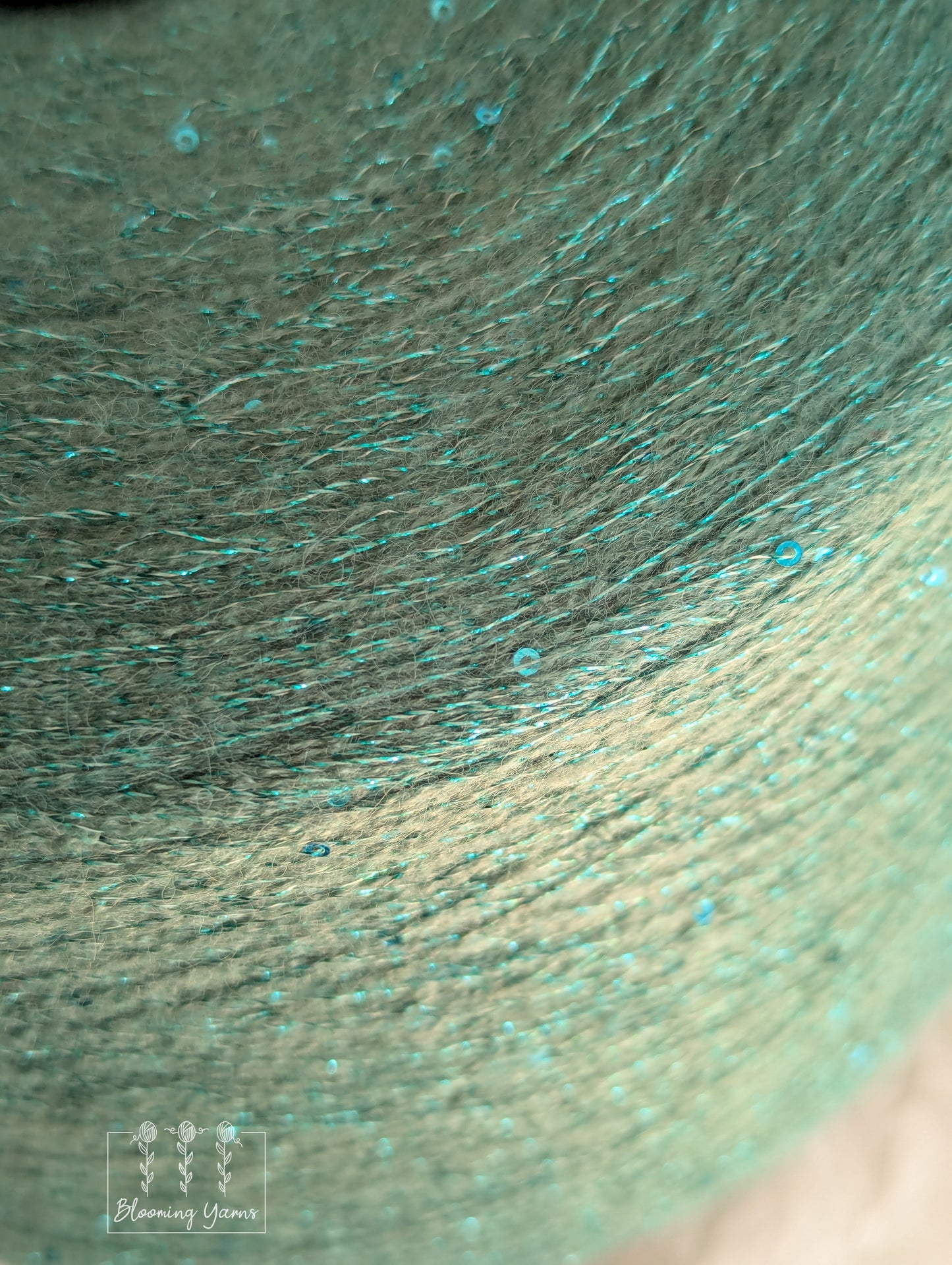 mohair mix thread with lurex and sequins