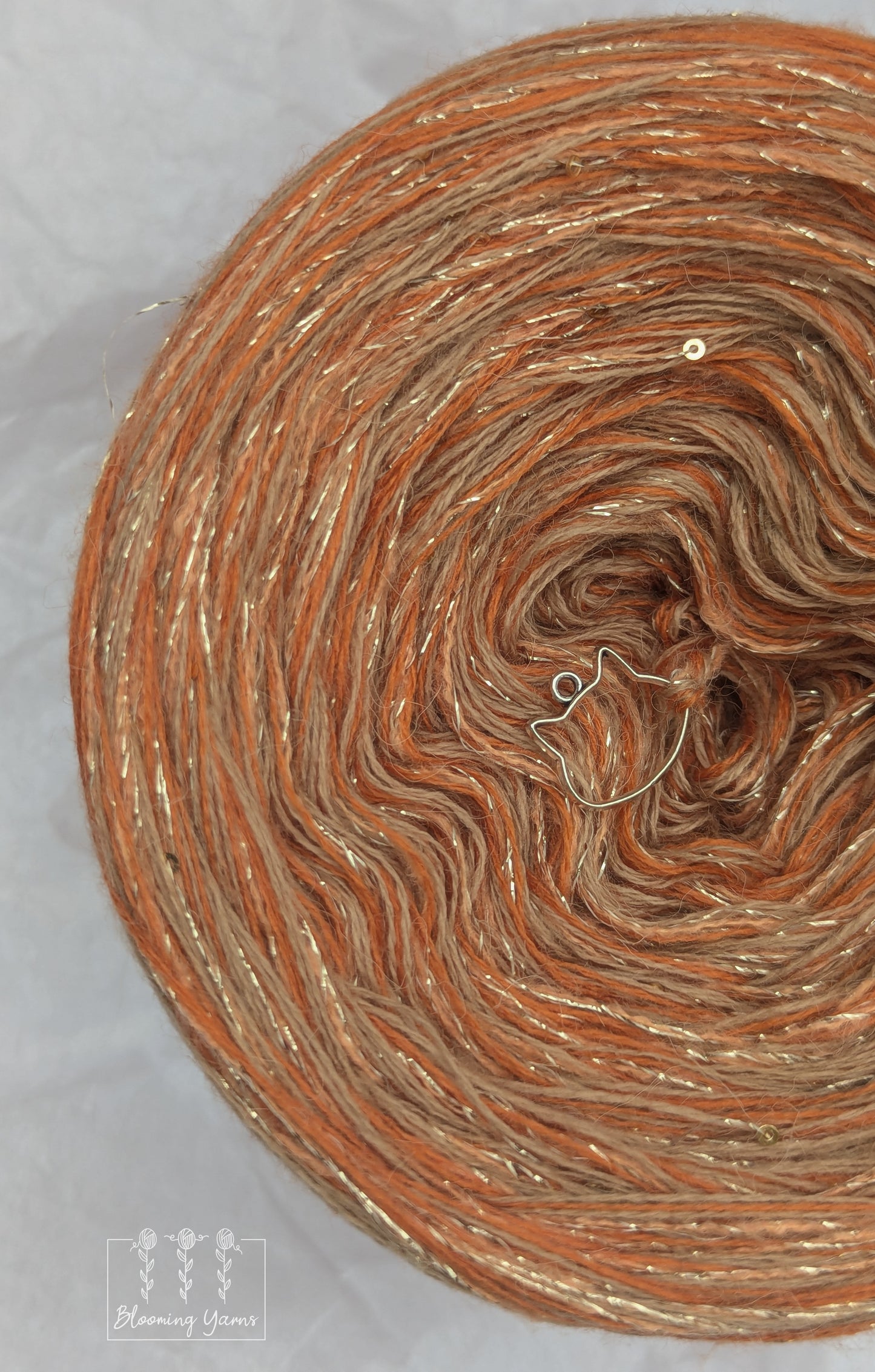 Melange yarn cake with additional mohair thread with lurex and sequins MMA01