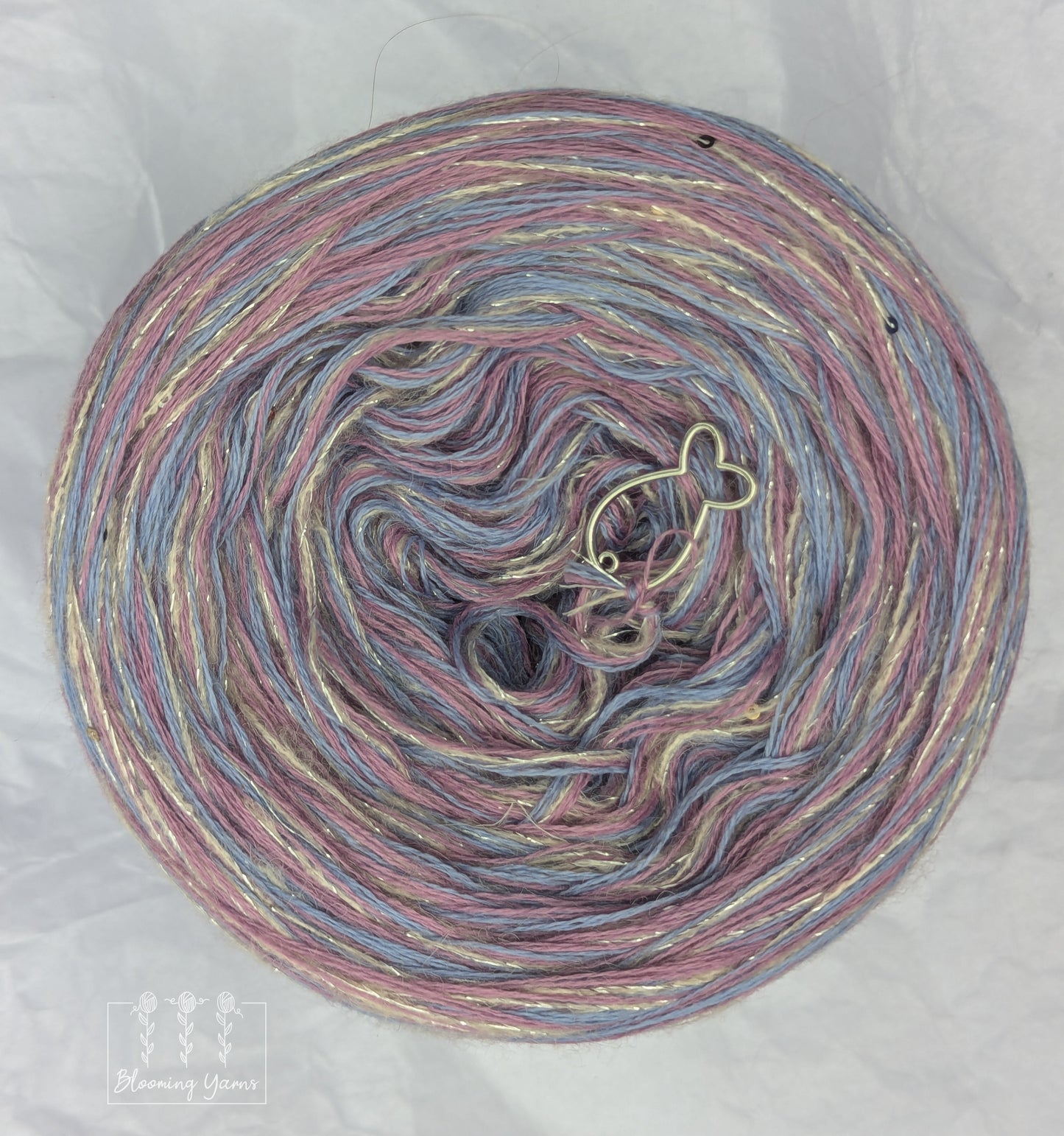 Melange yarn cake with additional mohair thread with lurex and sequins MMA02