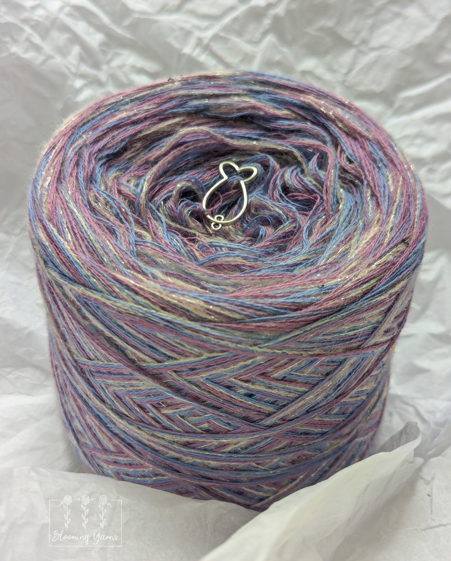 Melange yarn cake with additional mohair thread with lurex and sequins MMA02