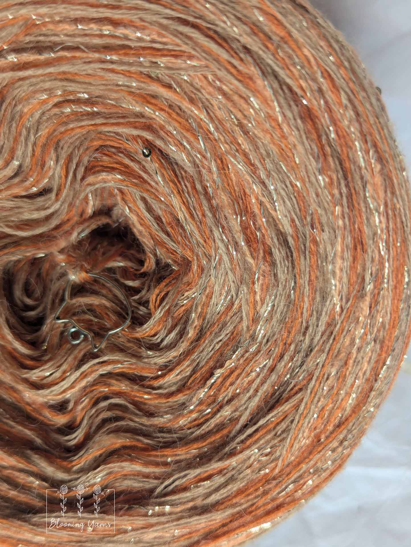 Melange yarn cake with additional mohair thread with lurex and sequins MMA01