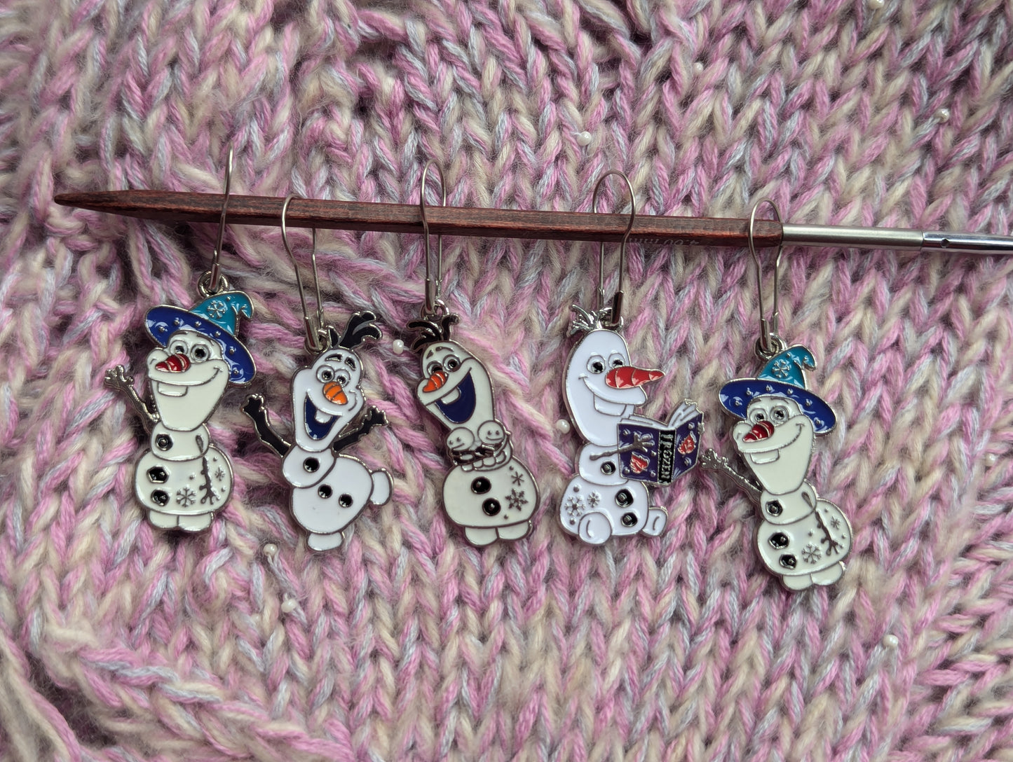 Metal pins stitch markers 5pack