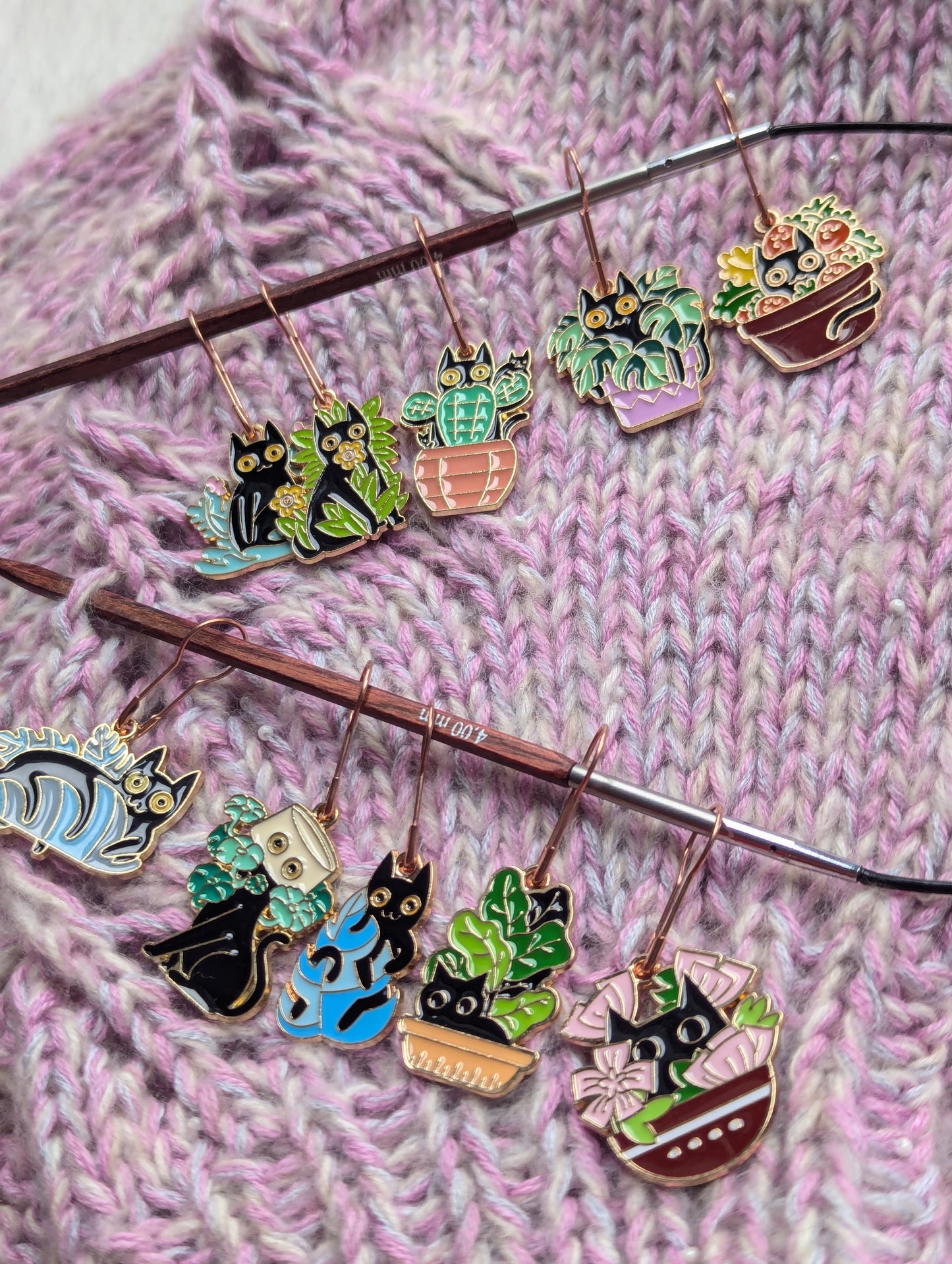 Metal pins stitch markers 5pack