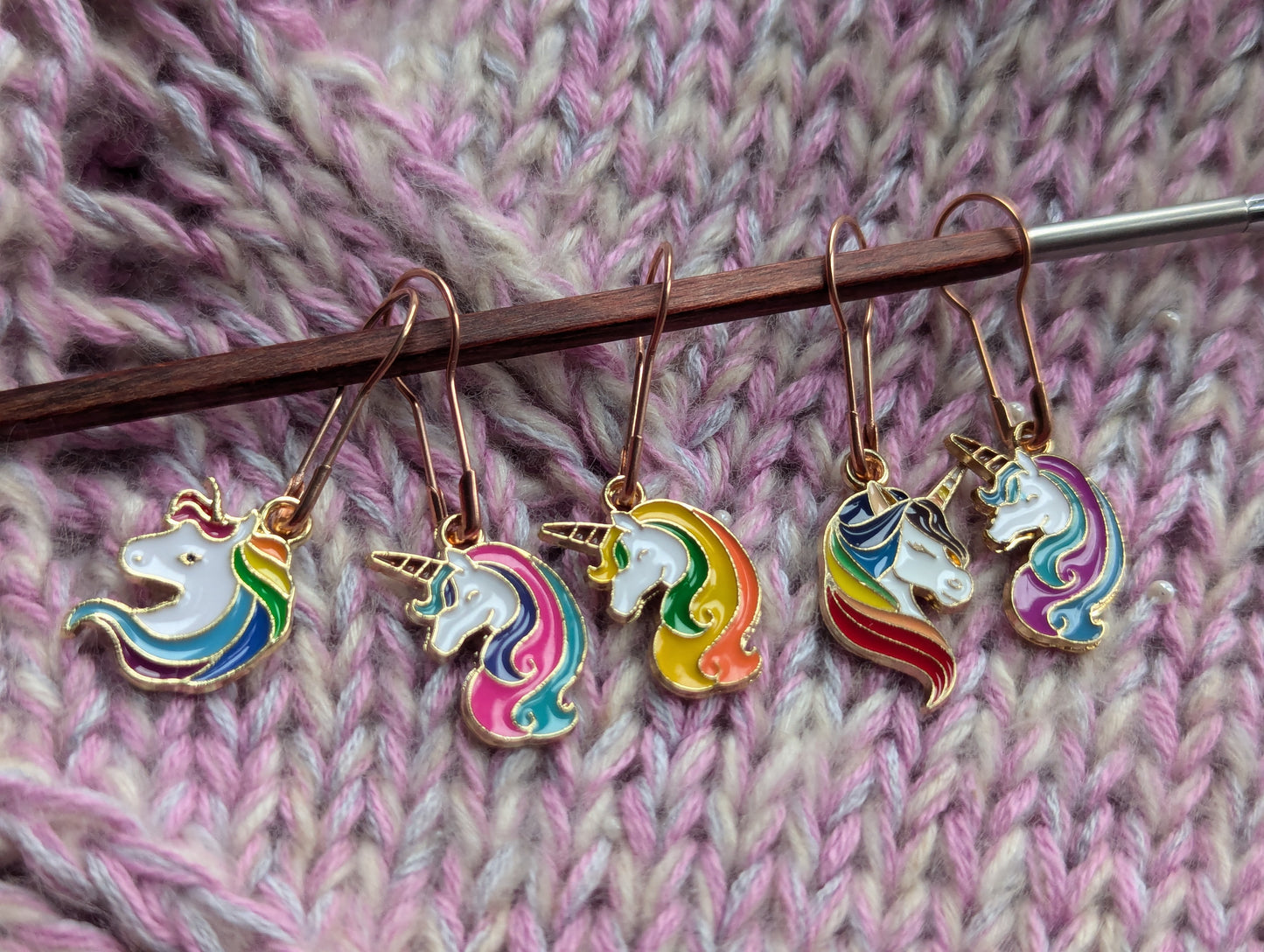 Metal pins stitch markers 5pack