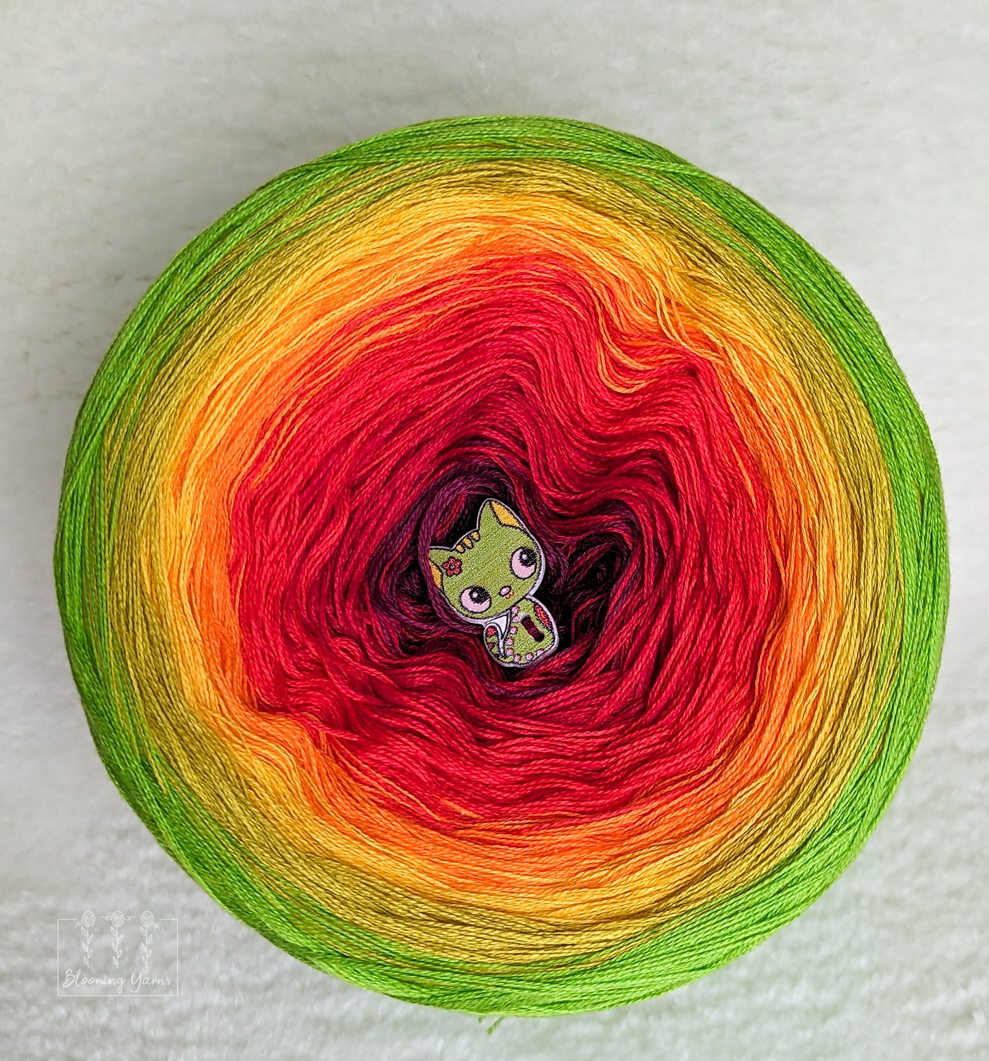 "Fruit salad" cotton/acrylic ombre yarn cake