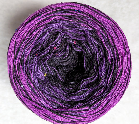 Ombre gradient yarn cake with sequins C249