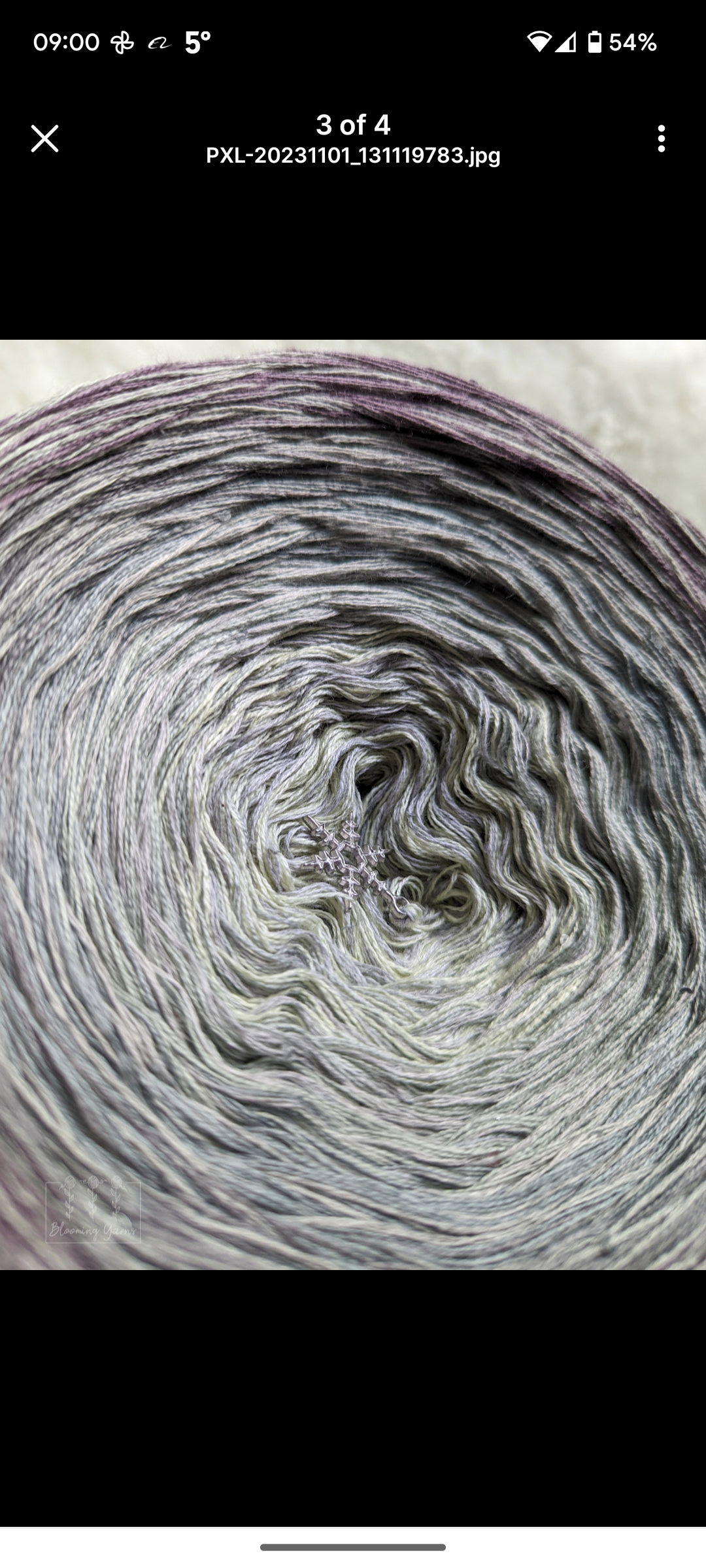 Gradient cotton/acrylic ombre yarn cake C290, 1300m,3PLY+add