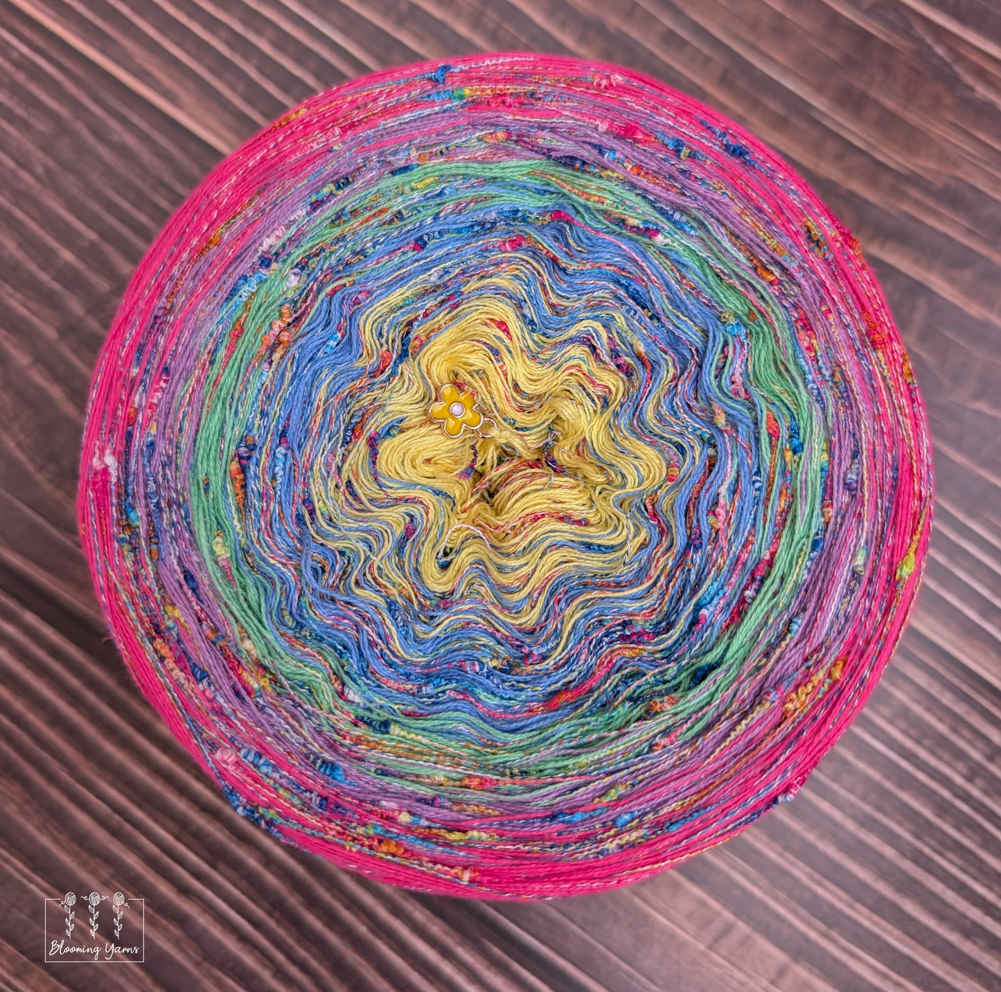 "Pixie Playground" gradient ombre yarn cake colour combination