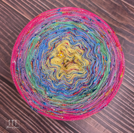 "Pixie Playground" gradient ombre yarn cake colour combination