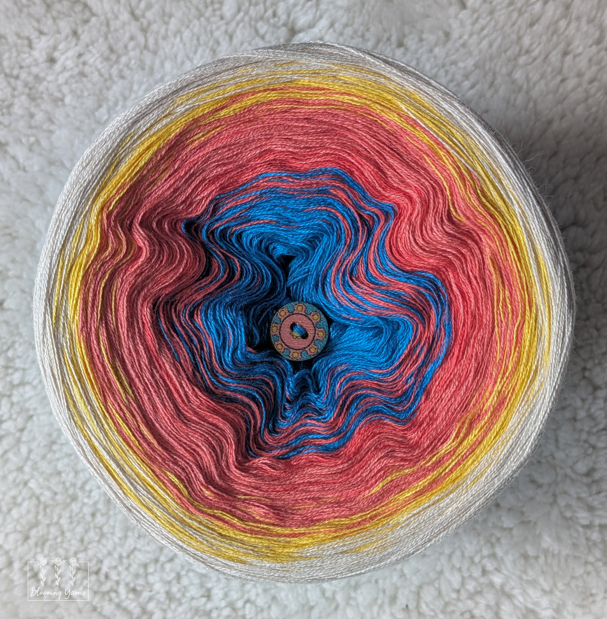 "Beach Day" gradient ombre yarn cake