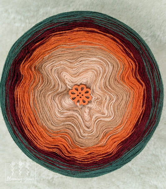 Gradient ombre yarn cake colour combination MA033 "Bohemian Harvest"