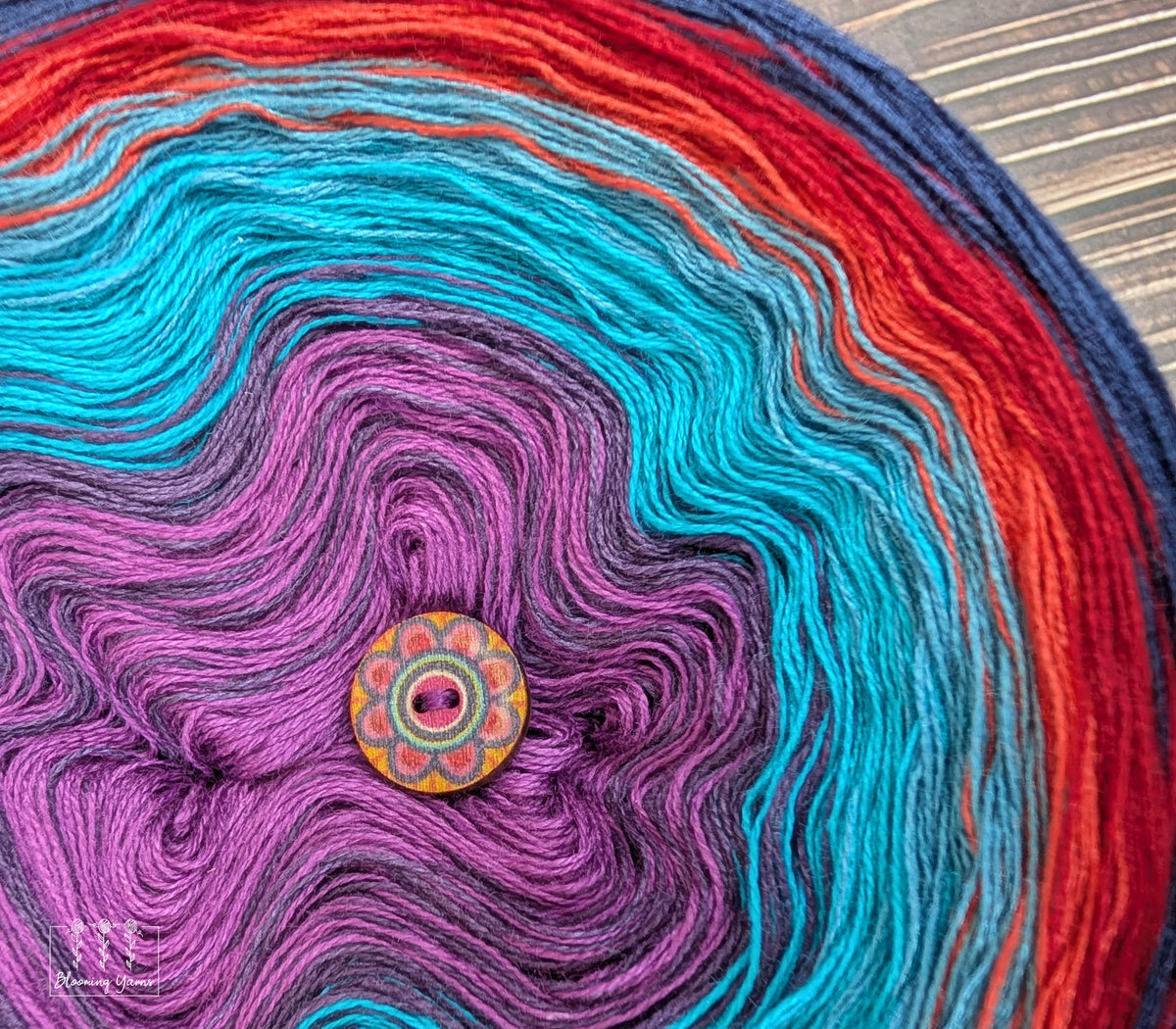 "Royal Ember" gradient ombre yarn cake