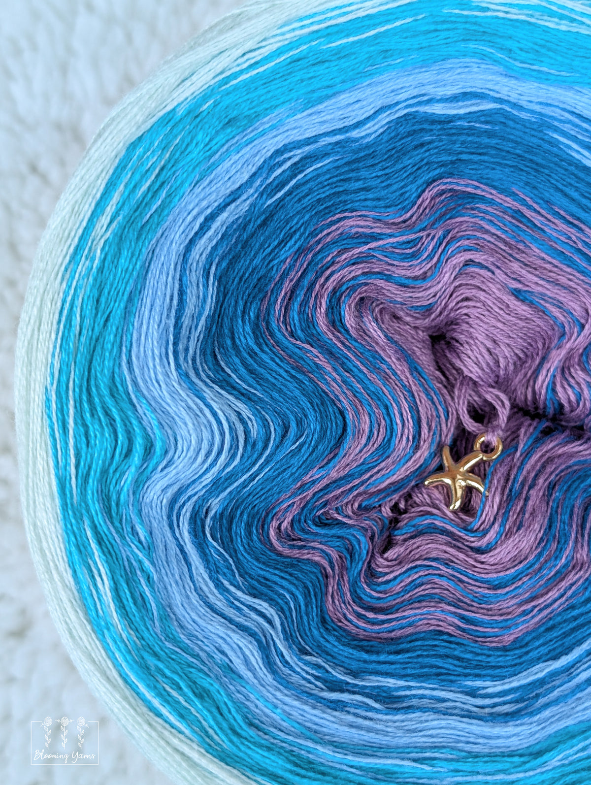 "Loch of Tranquility" gradient ombre yarn cake