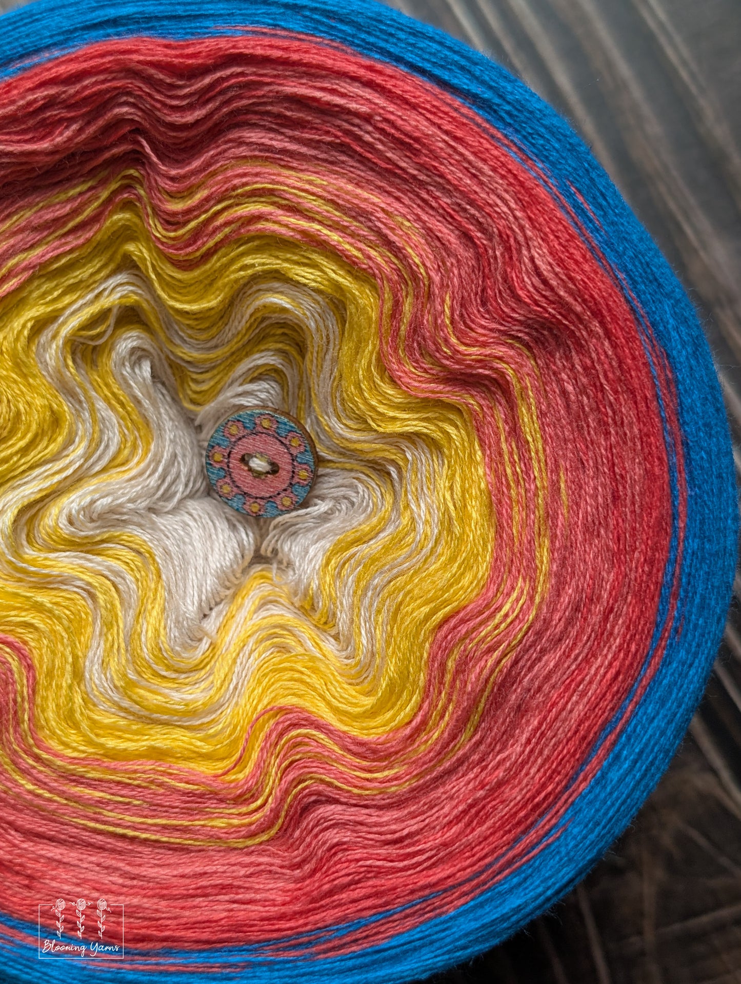 "Beach Day" gradient ombre yarn cake