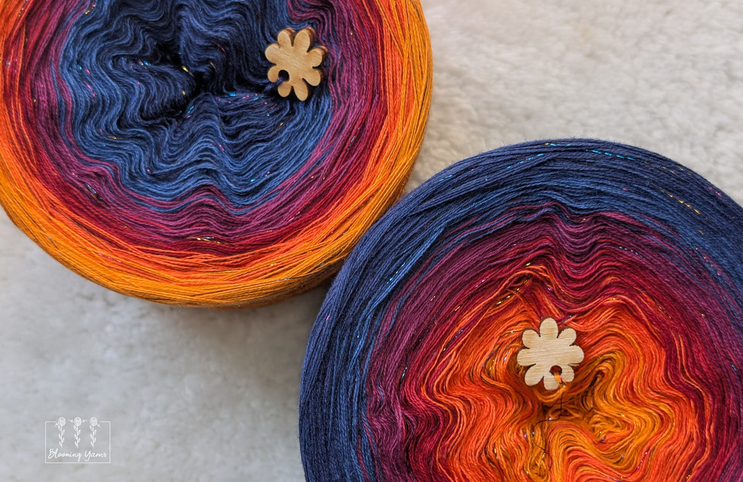 Gradient ombre yarn cake colour combination C428 "Dark sunset"