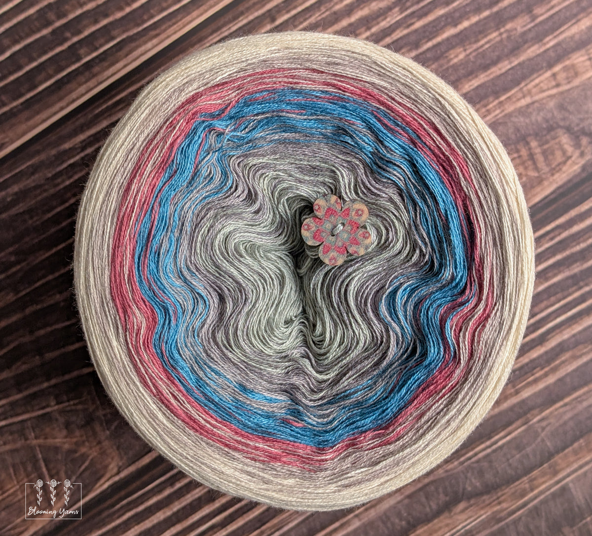 "Weathered Garden" gradient ombre yarn cake