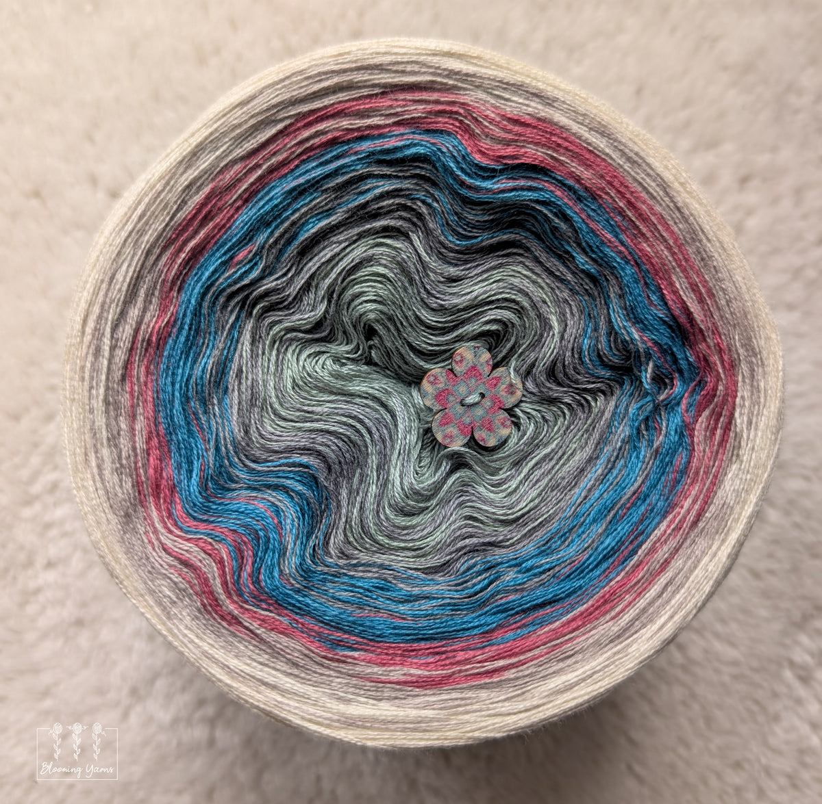 "Weathered Garden" gradient ombre yarn cake