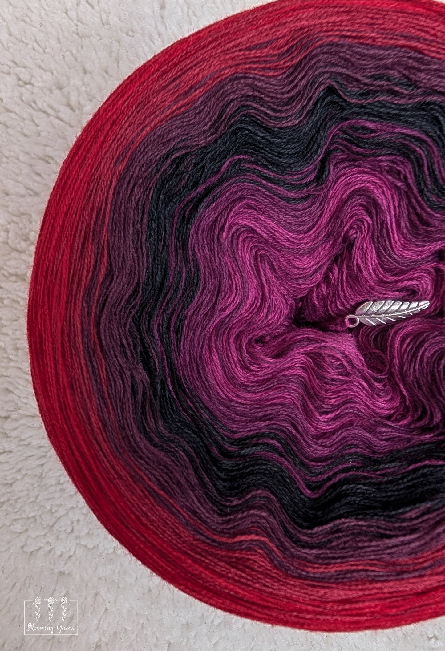 "Plum Wine" gradient ombre yarn cake
